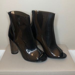 Black Jelly Peep Toe Booties